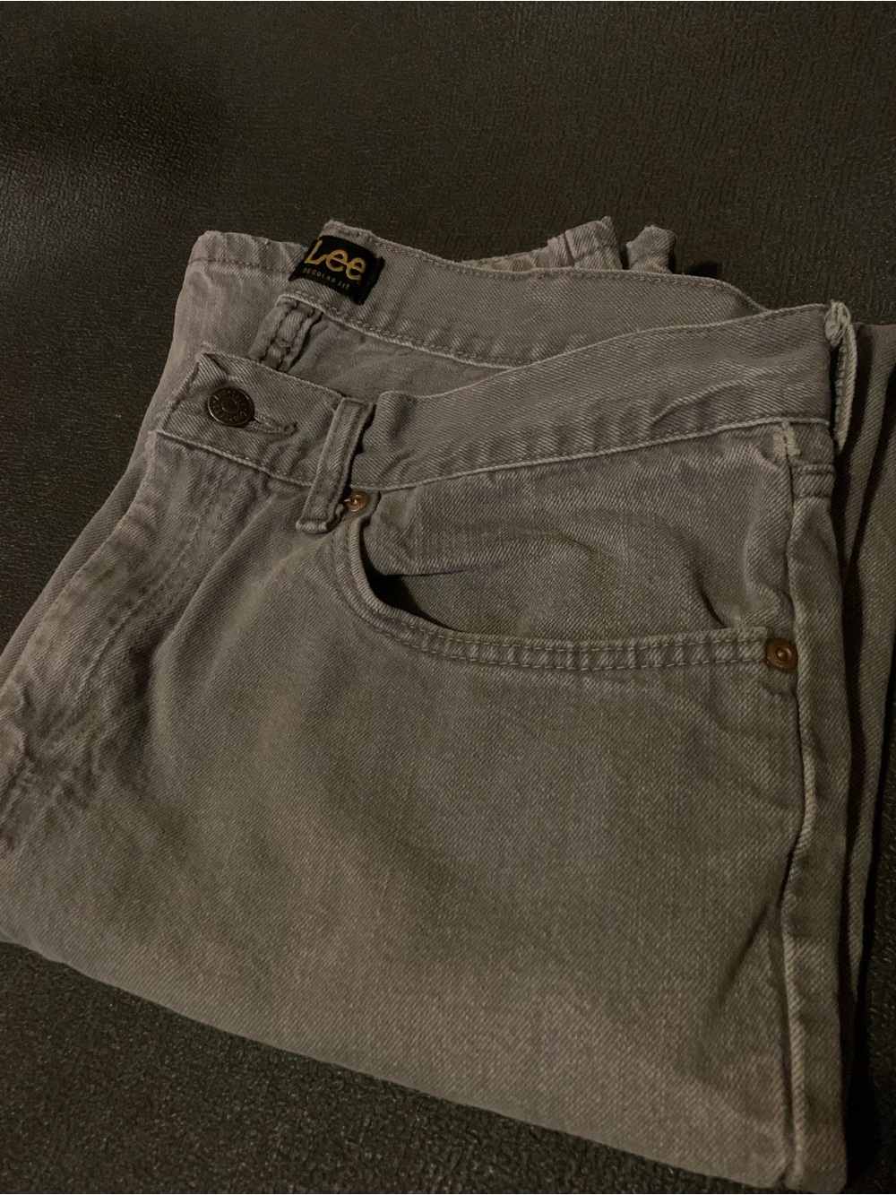 Vintage Lee Jeans Grey Size 36 x 34 Black Label 100% Cotton